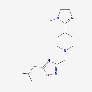 molecular formula C16H25N5O B5518559 1-[(5-isobutyl-1,2,4-oxadiazol-3-yl)methyl]-4-(1-methyl-1H-imidazol-2-yl)piperidine 