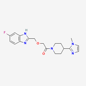 molecular formula C19H22FN5O2 B5518562 5-氟-2-({2-[4-(1-甲基-1H-咪唑-2-基)-1-哌啶基]-2-氧代乙氧基}甲基)-1H-苯并咪唑 