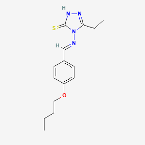 molecular formula C15H20N4OS B5518569 4-[(4-butoxybenzylidene)amino]-5-ethyl-4H-1,2,4-triazole-3-thiol 