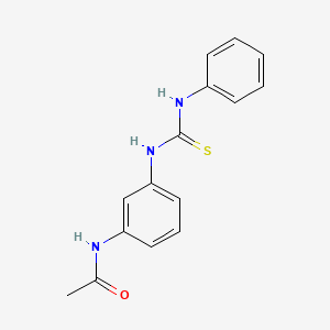 molecular formula C15H15N3OS B5518575 N-{3-[(anilinocarbonothioyl)amino]phenyl}acetamide 