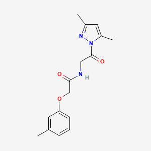 molecular formula C16H19N3O3 B5518591 N-[2-(3,5-dimethyl-1H-pyrazol-1-yl)-2-oxoethyl]-2-(3-methylphenoxy)acetamide 