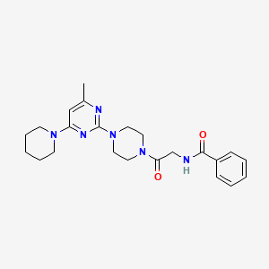 molecular formula C23H30N6O2 B5518631 N-(2-{4-[4-甲基-6-(1-哌啶基)-2-嘧啶基]-1-哌嗪基}-2-氧代乙基)苯甲酰胺 