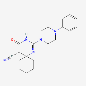 4-oxo-2-(4-phenyl-1-piperazinyl)-1,3-diazaspiro[5.5]undec-2-ene-5-carbonitrile