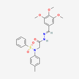 molecular formula C25H27N3O6S B5518696 N-(4-methylphenyl)-N-{2-oxo-2-[2-(3,4,5-trimethoxybenzylidene)hydrazino]ethyl}benzenesulfonamide 