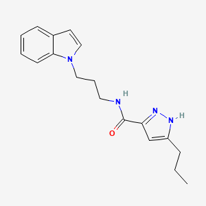 molecular formula C18H22N4O B5518735 N-[3-(1H-indol-1-yl)propyl]-3-propyl-1H-pyrazole-5-carboxamide 