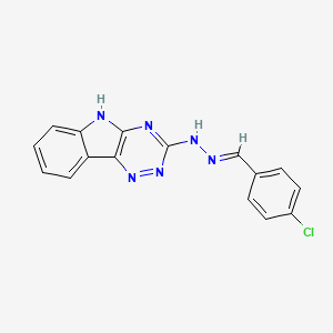 molecular formula C16H11ClN6 B5518751 4-chlorobenzaldehyde 5H-[1,2,4]triazino[5,6-b]indol-3-ylhydrazone CAS No. 5491-93-0