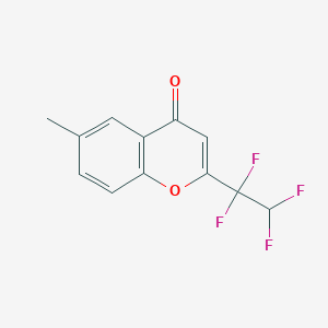 molecular formula C12H8F4O2 B5518759 6-methyl-2-(1,1,2,2-tetrafluoroethyl)-4H-chromen-4-one 