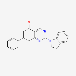 2-(2,3-dihydro-1H-indol-1-yl)-7-phenyl-7,8-dihydroquinazolin-5(6H)-one