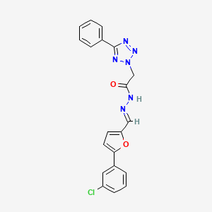 N'-{[5-(3-chlorophenyl)-2-furyl]methylene}-2-(5-phenyl-2H-tetrazol-2-yl)acetohydrazide