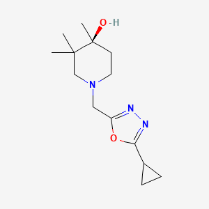 molecular formula C14H23N3O2 B5518805 (4S*)-1-[(5-cyclopropyl-1,3,4-oxadiazol-2-yl)methyl]-3,3,4-trimethylpiperidin-4-ol 