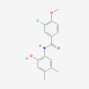 molecular formula C16H16ClNO3 B5518814 3-chloro-N-(2-hydroxy-4,5-dimethylphenyl)-4-methoxybenzamide 