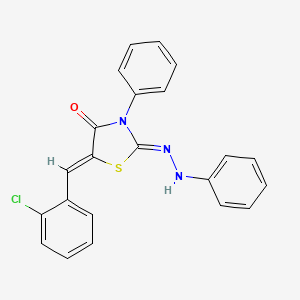 molecular formula C22H16ClN3OS B5518822 5-(2-氯苄叉亚甲基)-3-苯基-1,3-噻唑烷二酮-2-(苯肼基) 