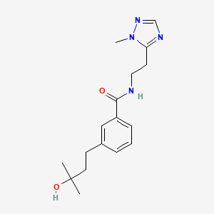 molecular formula C17H24N4O2 B5518829 3-(3-hydroxy-3-methylbutyl)-N-[2-(1-methyl-1H-1,2,4-triazol-5-yl)ethyl]benzamide 