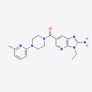 molecular formula C19H23N7O B5518848 3-ethyl-6-{[4-(6-methylpyridin-2-yl)piperazin-1-yl]carbonyl}-3H-imidazo[4,5-b]pyridin-2-amine 