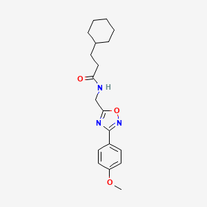 molecular formula C19H25N3O3 B5518864 3-cyclohexyl-N-{[3-(4-methoxyphenyl)-1,2,4-oxadiazol-5-yl]methyl}propanamide 