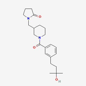 molecular formula C22H32N2O3 B5518894 1-({1-[3-(3-羟基-3-甲基丁基)苯甲酰]-3-哌啶基}甲基)-2-吡咯烷酮 