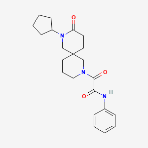 molecular formula C22H29N3O3 B5518921 2-(8-cyclopentyl-9-oxo-2,8-diazaspiro[5.5]undec-2-yl)-2-oxo-N-phenylacetamide 