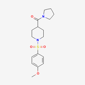 molecular formula C17H24N2O4S B5518972 1-[(4-methoxyphenyl)sulfonyl]-4-(1-pyrrolidinylcarbonyl)piperidine 