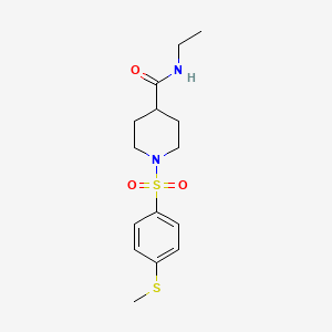 molecular formula C15H22N2O3S2 B5518986 N-ethyl-1-{[4-(methylthio)phenyl]sulfonyl}-4-piperidinecarboxamide 