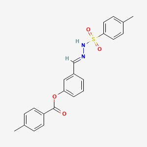 molecular formula C22H20N2O4S B5519011 3-{2-[(4-methylphenyl)sulfonyl]carbonohydrazonoyl}phenyl 4-methylbenzoate 