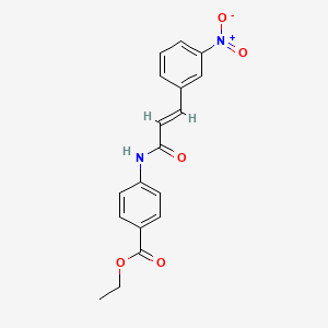 molecular formula C18H16N2O5 B5519039 ethyl 4-{[3-(3-nitrophenyl)acryloyl]amino}benzoate 