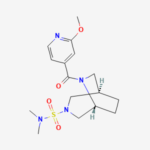 molecular formula C16H24N4O4S B5519066 (1R*,5R*)-6-(2-甲氧基异烟酰基)-N,N-二甲基-3,6-二氮杂双环[3.2.2]壬烷-3-磺酰胺 