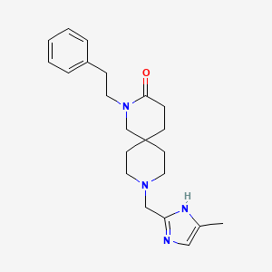 molecular formula C22H30N4O B5519094 9-[(4-methyl-1H-imidazol-2-yl)methyl]-2-(2-phenylethyl)-2,9-diazaspiro[5.5]undecan-3-one 
