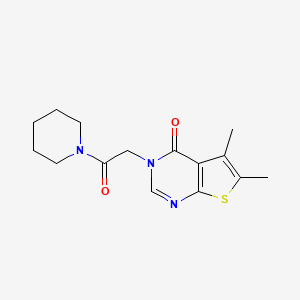 molecular formula C15H19N3O2S B5519102 5,6-dimethyl-3-[2-oxo-2-(1-piperidinyl)ethyl]thieno[2,3-d]pyrimidin-4(3H)-one 