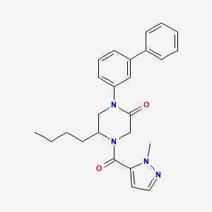 molecular formula C25H28N4O2 B5519118 1-(3-biphenylyl)-5-butyl-4-[(1-methyl-1H-pyrazol-5-yl)carbonyl]-2-piperazinone 
