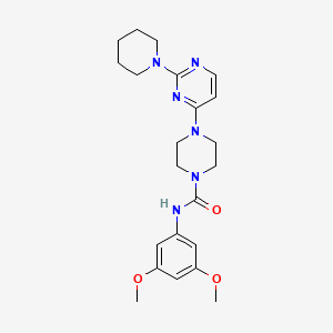 molecular formula C22H30N6O3 B5519124 N-(3,5-dimethoxyphenyl)-4-[2-(1-piperidinyl)-4-pyrimidinyl]-1-piperazinecarboxamide 