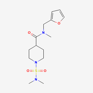 molecular formula C14H23N3O4S B5519150 1-[(dimethylamino)sulfonyl]-N-(2-furylmethyl)-N-methyl-4-piperidinecarboxamide 