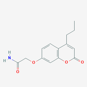 molecular formula C14H15NO4 B5519158 2-[(2-oxo-4-propyl-2H-chromen-7-yl)oxy]acetamide 