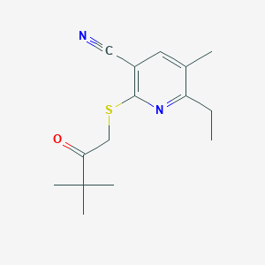 2-[(3,3-dimethyl-2-oxobutyl)thio]-6-ethyl-5-methylnicotinonitrile