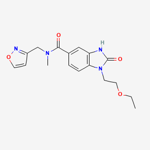 molecular formula C17H20N4O4 B5519173 1-(2-乙氧基乙基)-N-(异恶唑-3-基甲基)-N-甲基-2-氧代-2,3-二氢-1H-苯并咪唑-5-甲酰胺 