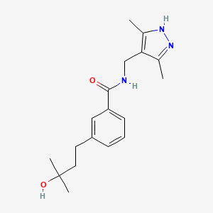 N-[(3,5-dimethyl-1H-pyrazol-4-yl)methyl]-3-(3-hydroxy-3-methylbutyl)benzamide