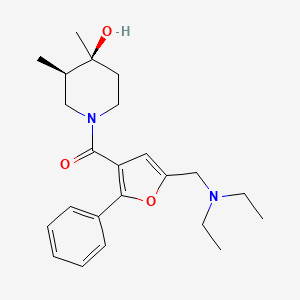(3R*,4S*)-1-{5-[(diethylamino)methyl]-2-phenyl-3-furoyl}-3,4-dimethylpiperidin-4-ol