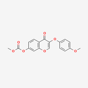 molecular formula C18H14O7 B5519217 3-(4-甲氧苯氧基)-4-氧代-4H-色满-7-基甲基碳酸酯 