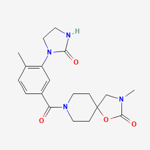 molecular formula C19H24N4O4 B5519252 3-methyl-8-[4-methyl-3-(2-oxo-1-imidazolidinyl)benzoyl]-1-oxa-3,8-diazaspiro[4.5]decan-2-one 