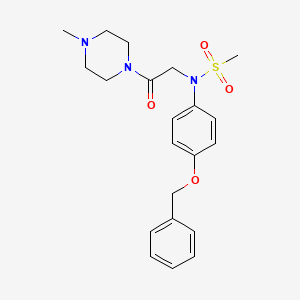 molecular formula C21H27N3O4S B5519258 N-[4-(benzyloxy)phenyl]-N-[2-(4-methyl-1-piperazinyl)-2-oxoethyl]methanesulfonamide 