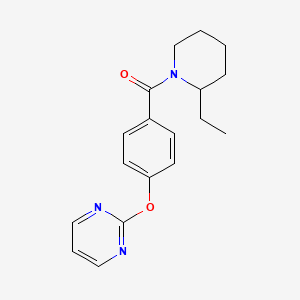 molecular formula C18H21N3O2 B5519266 2-{4-[(2-ethyl-1-piperidinyl)carbonyl]phenoxy}pyrimidine 