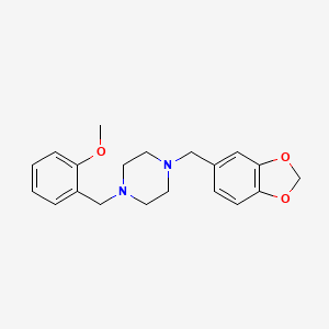 molecular formula C20H24N2O3 B5519271 1-(1,3-苯并二氧杂环-5-基甲基)-4-(2-甲氧基苄基)哌嗪 