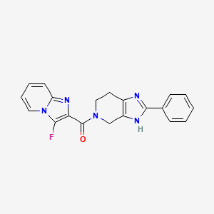 molecular formula C20H16FN5O B5519287 5-[(3-氟咪唑并[1,2-a]吡啶-2-基)羰基]-2-苯基-4,5,6,7-四氢-1H-咪唑并[4,5-c]吡啶 