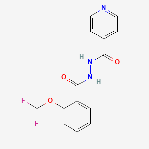 molecular formula C14H11F2N3O3 B5519313 N'-[2-(difluoromethoxy)benzoyl]isonicotinohydrazide 