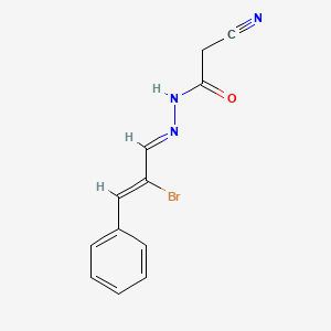 molecular formula C12H10BrN3O B5519333 N'-(2-溴-3-苯基-2-丙烯-1-亚甲基)-2-氰基乙酰肼 