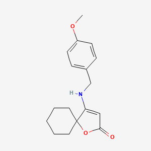 molecular formula C17H21NO3 B5519342 4-[(4-methoxybenzyl)amino]-1-oxaspiro[4.5]dec-3-en-2-one CAS No. 5857-40-9