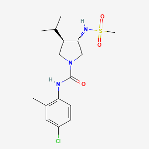 molecular formula C16H24ClN3O3S B5519343 （3R*,4S*）-N-(4-氯-2-甲基苯基)-3-异丙基-4-[(甲磺酰基)氨基]-1-吡咯烷甲酰胺 