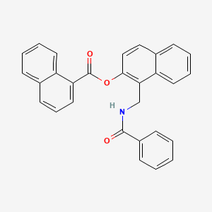 molecular formula C29H21NO3 B5519354 1-[(苯甲酰氨基)甲基]-2-萘甲酸-1-萘酯 