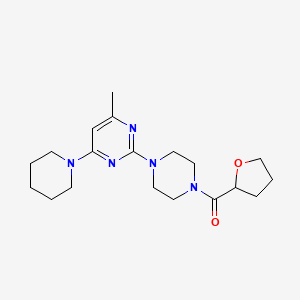 molecular formula C19H29N5O2 B5519355 4-methyl-6-(1-piperidinyl)-2-[4-(tetrahydro-2-furanylcarbonyl)-1-piperazinyl]pyrimidine 