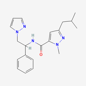 molecular formula C20H25N5O B5519357 3-异丁基-1-甲基-N-[1-苯基-2-(1H-吡唑-1-基)乙基]-1H-吡唑-5-甲酰胺 