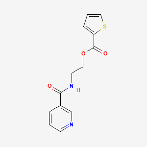 molecular formula C13H12N2O3S B5519388 2-[(3-pyridinylcarbonyl)amino]ethyl 2-thiophenecarboxylate 